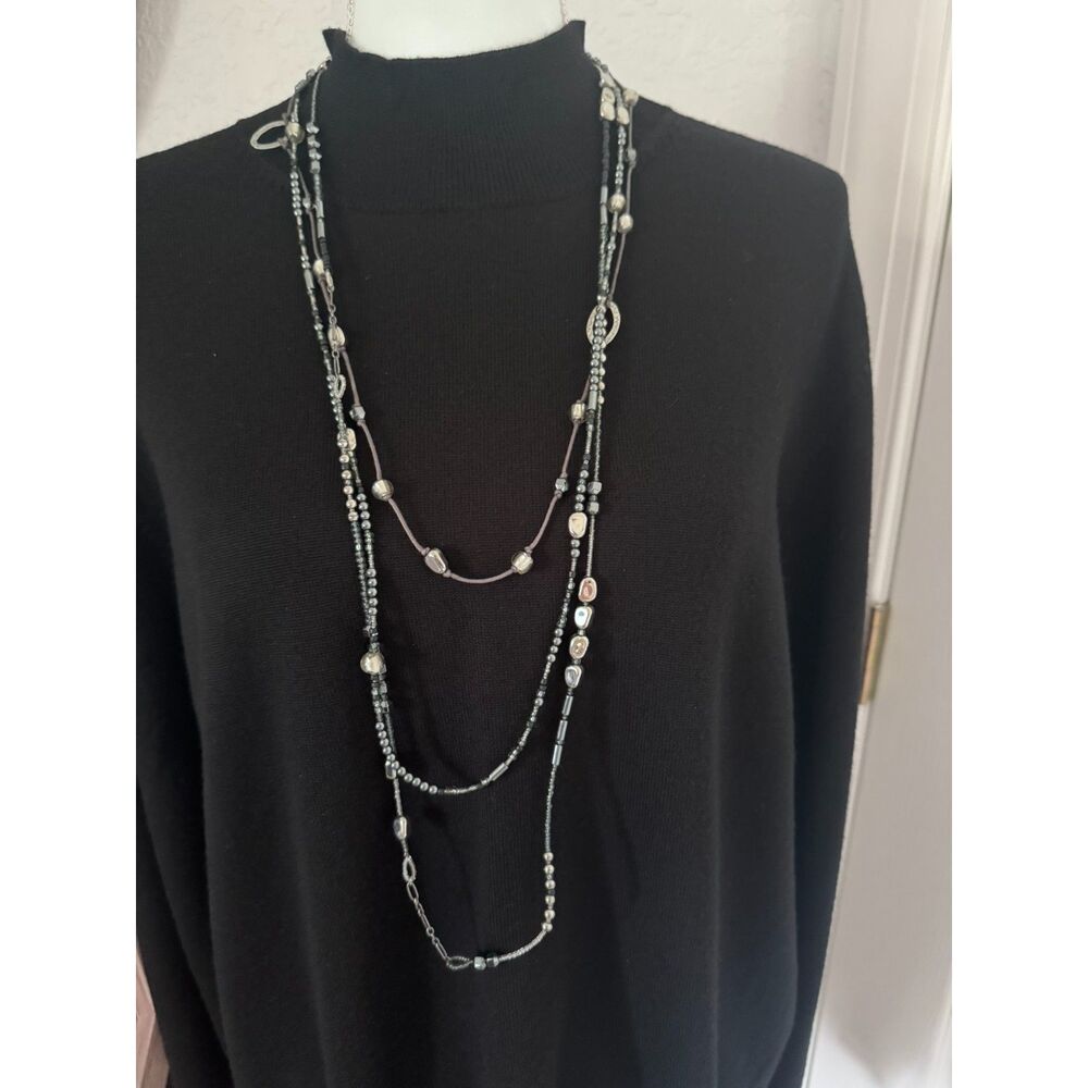 Silpada Hailstone Necklace Three Strands 31" Long